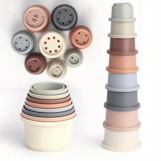 2-in-1 Stapeltoren en waterbakjes pastelkleurig